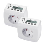 1 x RAW Customer Returns HBN digital timer set of 2 weekly timer with 8 switching programs timer socket for indoor use, random function, 16A 3680W - RRP €18.99