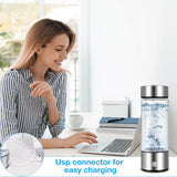 1 x RAW Customer Returns Mineup Hydrogen Water Bottle 420 ML, 2024 Portable Hydrogen Generator, USB Rechargeable Hydrogen Water Bottle, Water Ionizer 220V, Glass Water Generator, Hydrogen Water Bottle Silver  - RRP €25.99