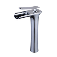 1 x RAW Customer Returns Beelee High Waterfall Sink Faucet, Single Handle Sink Tap, Single Lever Sink Mixer Tap, Polished Chrome - RRP €77.0