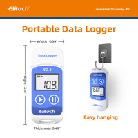 1 x RAW Customer Returns Elitech RC-5 10 PACKS Temperature Detector, Temperature Data Logger, USB Digital Recorder with LCD Display, 32000 Point Recording Capacity, -30 C to 70 C - RRP €219.99