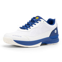 1 x RAW Customer Returns FitVille Extra Wide Tennis Shoes Men Non-Slip Indoor Shoes Breathable Badminton Shoes Comfortable Fitness Shoes White Blue 46 EU Normal - RRP €65.99