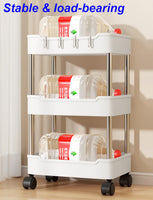 1 x RAW Customer Returns Multifunctional Rolling Cart, Removable Storage Shelf with Wheels for Bathroom, Bedroom, Kitchen, Laundry, Fruit, Snacks, Toiletries White 4 Tier, Narrow  - RRP €20.45