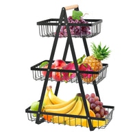 1 x RAW Customer Returns BOPHIS fruit basket bread basket 3 tier fruit stand, metal fruit bowl stand bread basket vegetable basket stand with 3 levels, fruit holder for kitchen fruit vegetable snacks storage with screwdriver - RRP €33.26