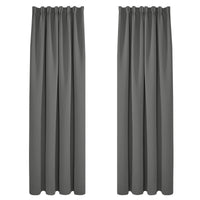 1 x RAW Customer Returns Deconovo blackout curtains, thermal curtains with ruffle tape, opaque thermal curtain, thermal curtain against cold, thermal curtain, heat protection, 290 x 140 cm height x width , light grey, set of 2 - RRP €44.62