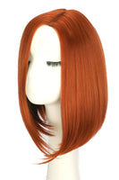 1 x RAW Customer Returns PORSMEER Orange Short Bob Wig Straight Straight Natural Synthetic Hair Fashion Wig with Middle Parting for Women Girls Daily or Halloween Cosplay Party Costume - RRP €22.08