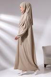 1 x RAW Customer Returns Muslim Dresses for Women, One-Piece Long Sleeve Hijab Abaya Full Length Islamic Prayer Dress Mink Islamic Prayer Rug Prayer Beads, Mink, Standard Sizes 2-12 XS-XXL  - RRP €46.6