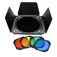 1 x RAW Customer Returns Godox BD-04 Barn Door Honeycomb Grille 4 Color Filter for Standard Reflector - RRP €27.0