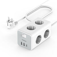 1 x RAW Customer Returns TESSAN 6-way multiple socket with USB C, extension cable 3M distribution socket, power strip with 2 USB and 1 USB C, 9 in 1 multiple socket with switch, 3600W power strip wall mounting - RRP €28.22