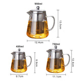 1 x RAW Customer Returns Macabolo glass teapot teapot heat resistant loose leaf tea pots with removable stainless steel filter - RRP €20.4