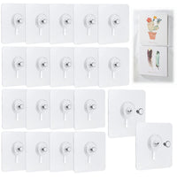 1 x RAW Customer Returns Pack of 20 self-adhesive picture hooks, transparent adhesive hooks, picture hooks without drilling, self-adhesive picture hangers for pictures, posters, photos, decorative paintings, maximum load 5 kg - RRP €8.05