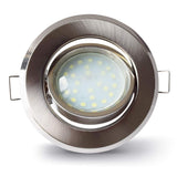 1 x RAW Customer Returns LAMPAOUS LED recessed spotlights set of 12 aluminum recessed lights with 5 watt 400lm LED ceramic module  ceiling spots ceiling lights warm white 230V 30mm installation depth 30 degrees pivoting flat round - RRP €56.46