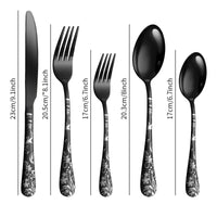 1 x RAW Customer Returns Jxkgenix Cutlery Stainless Steel Set for 4 People, Cutlery Set Including Knife, Fork, Spoon, Cutlery Mirror Polished Dishwasher Safe Camping Cutlery Set 20 Pieces Black  - RRP €31.99