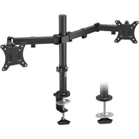 1 x RAW Customer Returns BONTEC monitor arm for PC screens from 13 - 32 inches, double monitor arm height adjustable with 2 installation methods, rotatable tilting rotating, VESA 75 100 mm, black, max. load 10 kg - RRP €42.99