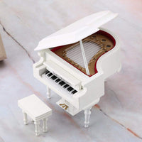 1 x RAW Customer Returns Miniature Piano, Delicate Wooden Mini Musical Instrument Ornament with Bench and Case, Perfect Gift for Kids or Musician Friends - RRP €26.44