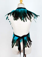 1 x RAW Customer Returns keland Gothic Feather Cape Feather Collar Feather Vest Feathers Wings Women s Shoulder Feather Cape Shoulder Cloak Halloween Maleficent Costume Blue  - RRP €26.21