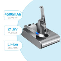 1 x RAW Customer Returns HT TopHinon 21.6V 4500mAh Li-ion Replacement Battery for Dyson V8 SV10 Battery V8 Absolute V8 Animal V8 Fluffy V8 Motorhead V8 Carbon Fiber Handheld Vacuum Cleaner Not compatible for V8 Absolute YH5  - RRP €34.68