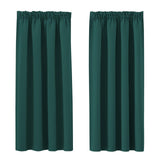 1 x RAW Customer Returns PONY DANCE Blackout Curtains with Ruffle Tape for Rail Set of 2 H 145 x W 140 cm Curtain Dark Green Opaque Window Curtains Short Thermal Curtain Cold Protection Ruffle Tape Curtains Blackout - RRP €29.2