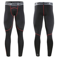 14 x RAW Customer Returns AMZSPORT Men s Compression Pants Quick-drying Running Pants Sports Pants Breathable Training Pants, Black Red XL - RRP €225.68