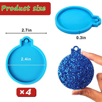 1 x Brand New Iegefirm Resin Molds Silicone, 4 Pieces Resin Christmas Decorations Round Shape Pendant Molds for Epoxy Resin, DIY - RRP €20.4