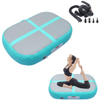 1 x RAW Customer Returns AirBlock Inflatable Gymnastics Mat Gymnastics Block Tumbling Block Training Block Training Mat Sports Block Gymnastics Block with Pump 100 60 20cm  - RRP €84.7