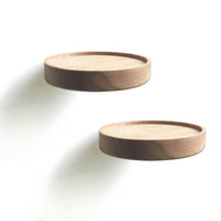 1 x RAW Customer Returns anaan Coracle Wall Shelf Round Floating Shelf Wooden Small Shelves Wall Shelves Decorative Shelf Plant Shelf Wooden Shelf Wall Board Hanging Shelf Wall Mounting Wall Decoration Design Set of 2 Diameter Diameter 12 cm  - RRP €22.9