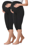 1 x RAW Customer Returns Be Mammy 3 4 maternity leggings short made of cotton, comfortable and opaque pregnancy leggings 2Pack maternity wear BE20-229 2Pack black black, L  - RRP €20.16