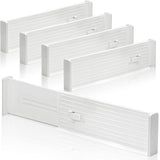 1 x RAW Customer Returns Lighterday 4 Pcs Drawer Dividers, Plastic Drawer Dividers Drawer Organization System Drawer Separation System Drawer Organizer for Kitchens, Bedrooms, Dressers, Offices etc. 4 Pieces White  - RRP €14.18