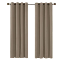 1 x RAW Customer Returns Deconovo Opaque Curtains Eyelet Curtain Opaque Curtain Blackout, 240 x 135 cm Height x Width , Taupe, Set of 2 - RRP €42.95