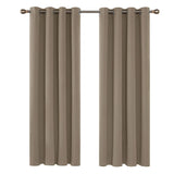 1 x RAW Customer Returns Deconovo Opaque Curtains Eyelet Curtain Opaque Curtain Blackout, 240 x 135 cm Height x Width , Taupe, Set of 2 - RRP €42.95