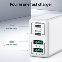 5 x RAW Customer Returns USB C Charger, 40W 4 Ports Fast Charging Block, Dual PD QC Charging Block, Type C Multiport Wall Connector Compatible with iPhone 14 13 12 11 Pro Max XS XR 8 7 Phone Samsung, Tablet - RRP €69.8