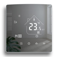 1 x RAW Customer Returns Beok Mirror Thermostat Heating Thermostat Programmable Room Thermostat Digital Wall Thermostat for Electric Underfloor Heating 16A TGR85EP Black - RRP €39.98