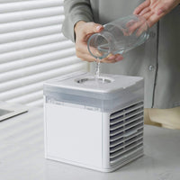 1 x RAW Customer Returns Mini Air Cooler, JIMACRO Mobile Air Conditioners Portable Air Cooler, 4 in 1 Humidifier Air Purifier and Fan, Air Conditioner with Water Tank and 7 LED Lights for Home Outdoor - RRP €35.96