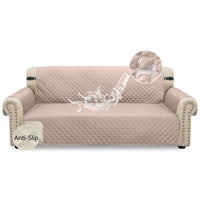 1 x RAW Customer Returns Granbest waterproof sofa cover 3 seater non-slip couch cover with elastic straps, washable sofa protector for children, pets, dogs, cats 3 seater, light pink  - RRP €44.36