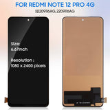 1 x RAW Customer Returns LCD Screen for Xiaomi Redmi Note 12 PRO 4G 2209116AG, 2209116AG Display for Redmi Note 12 PRO 4G LCD Touch Screen Digitizer Assembly Replacement with Tools Black, TFT Highlight Version  - RRP €39.92