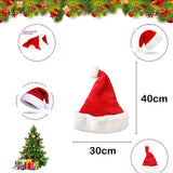 6 x Brand New 4 Pieces Christmas Hat, Christmas Hat for Adults, Red Santa Hat, Plush Christmas Hat, Reusable, Unisex Red Christmas Hats. - RRP €122.4