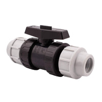 1 x Brand New HYDROBIL MDPE fitting for water pipes, socket 40mm x 40mm with ball valve, for MDPE plastic pipes, 16 bar, max. temp. 45 C, compression fittings - RRP €24.0