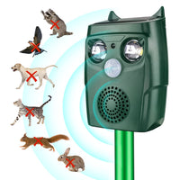 1 x RAW Customer Returns Solar Cat Repeller, 3 Modes Cat Repeller Ultrasonic with Infrared Sensor Flashing Light, 33 Feet Waterproof Cat Repeller for Garden, for Cats Dogs Bird Rat Squirrel Deer Snake - RRP €43.36