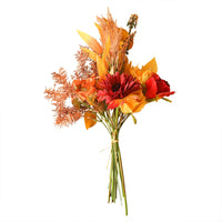 15 x Brand New VISIBLE Artificial Flower Bouquet for Fall Artificial Flower Decor with 18 Height Includes Dandelion, Peony, Grains, Apple Leaves and More Champagne Color Made of Silk and Plastic - RRP €306.0