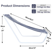 1 x RAW Customer Returns Neloheac Plug-in Beach Lounger Lightweight Portable, Compact Beach Chair with Carrying Bag, Foldable Camping Lounger for Picnic Garden Blue Stripes - RRP €32.2