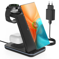 1 x RAW Customer Returns CIYOYO 3 in 1 Inductive Charging Station for Samsung, Wireless Charger for Samsung, Wireless Charger for Galaxy S24 S23 Ultra S22 S21 S20 Z Flip Fold 4, Galaxy Watch6 5 5 Pro 4 3, Galaxy Buds 2 Pro - RRP €36.99