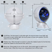 1 x RAW Customer Returns URAQT Star Projector Lamp, Baby Projector, 360 Rotation Music Lamp with Remote Control, Romantic Night Light for Birthday, Christmas, Halloween - RRP €19.92