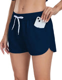 1 x RAW Customer Returns LYRIKER swim shorts women s short swimming shorts high waist swim shorts dark blue S - RRP €21.17