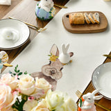 5 x RAW Customer Returns Artoid Fashion Flowers Rabbit Easter Table Runner, Seasonal Spring Washable Kitchen Dining Table Decoration Indoor Holiday Party Decor 40x180 cm - RRP €68.5