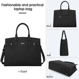 1 x RAW Customer Returns IGOLUMON Handbag Women Shopper Ladies Large Black Laptop Bag 15.6 Inch PU Leather Shoulder Bag Work Bag Waterproof for Business Office Work Teacher Bag School - RRP €39.99