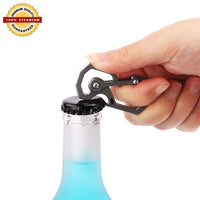 1 x RAW Customer Returns Tibitdeer Titanium Carabiner Keychain Bottle Opener Multipurpose Carabiner Clip Camping Hiking Carabiner Hook - RRP €16.13