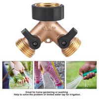 1 x RAW Customer Returns 3 4 Y Shape Thread 2 Way Brass Garden Hose Connector Tap Garden Hose Distributor for Tap Connection Splitter Nozzle Garden Irrigation America  - RRP €20.4