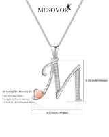 1 x RAW Customer Returns Mesovor Initial Necklace Silver 925 for Women Girls, 100 Sterling Silver Letter Necklace with Zirconia, Jewelry, Gifts for Family, Mother, Sister, Wife Letter M  - RRP €26.99