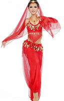 1 x RAW Customer Returns Astage Women s Belly Dance Costumes Set Indian Dance Performance Clothing, Red, Fits DE 32-40 - RRP €30.99