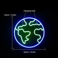 1 x RAW Customer Returns LUCUNSTAR Earth Neon Sign for Wall Decor, Earth Day Neon Light, Earth LED Sign USB Powered for Bedroom, Classroom, Science - RRP €37.3