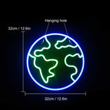 1 x RAW Customer Returns LUCUNSTAR Earth Neon Sign for Wall Decor, Earth Day Neon Light, Earth LED Sign USB Powered for Bedroom, Classroom, Science - RRP €37.3